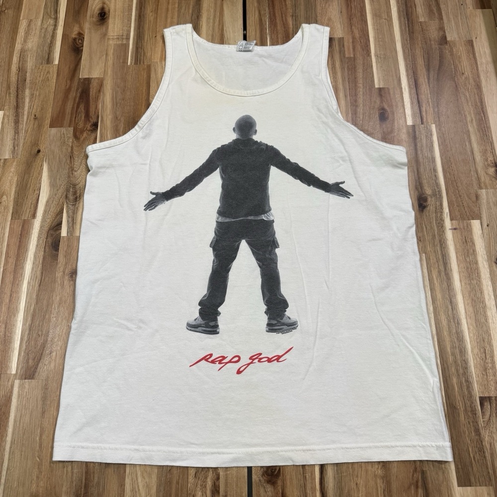 Eminem Rap God Tank Top Mens L Alstyle White Music Licensed Slim Shady 2014
